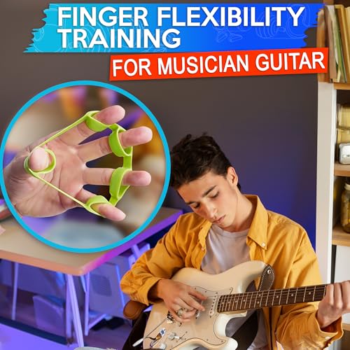6Pcs Finger Extension Bands - Finger Stretcher Exerciser Silicone Grip Strengthener, 3 Resistance Levels, Ergonomic Hand Exerciser with Shape-Retention, Tear-Resistant Comfort Grip for Hand Recovery