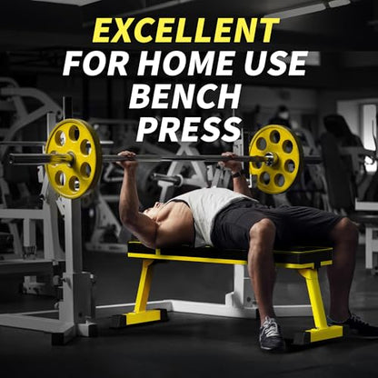 Foldable Flat Weight Bench - 1300 LB Capacity Heavy Duty Workout Bench for Home Gym, Strength Training Bench Press for Full Body Exercise, Featuring an Innovative Fully Enclosed Steel Base