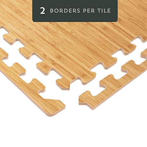 Forest Floor 3/8 Inch Thick Printed Foam Tiles, Premium Wood Grain Interlocking Foam Floor Mats, Anti-Fatigue Flooring – Stylish Flooring Solution