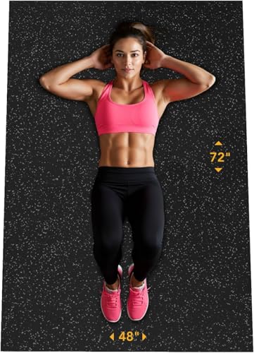 Rubber King Multi-Purpose Exercise Mat - 100% Recycled Thick Rubber Mat for Home Gym Flooring, Non-Slip, Low-Odor Durable Workout Mat for Indoor/Outdoor, Shoe-Friendly - color: Grey, size: 6 Feet x 4 Feet x 7 mm Thick
