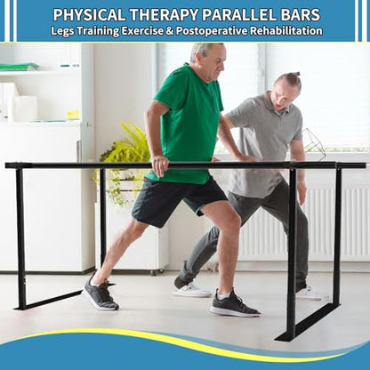 Physical therapy parallel bars, Walking assist bar for rehab & walking balance issues, Adjustable height & width (6FT) - size: 6FT