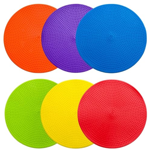 LAZR Non Slip Agility Marker Aggregate Dots 4.72 inch 9 inch Floor Dot Marker for Classroom Dance Sports Football Basketball Speed Agility Training - style: 9inch 6pcs