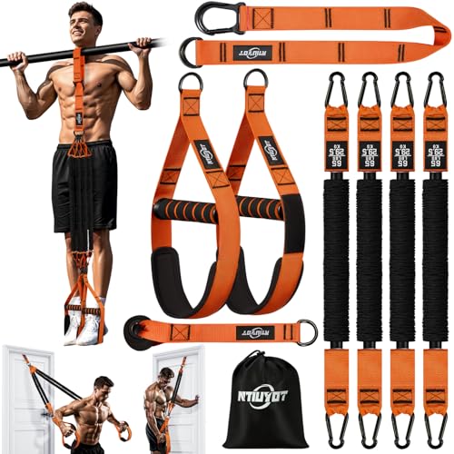 Pull Up Bands, Heavy Duty Resistance Bands with Handle, Workout Bands for Pull Up Bar, Pullup Assist Band Set for Exercise, Full Body Workout, Home Gym for Enhanced Strength, Muscle Training - color: 1-Orange