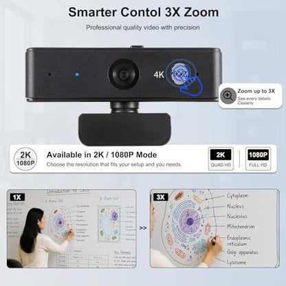 Ultra 4K HD USB Webcam with Microphone for PC Streaming