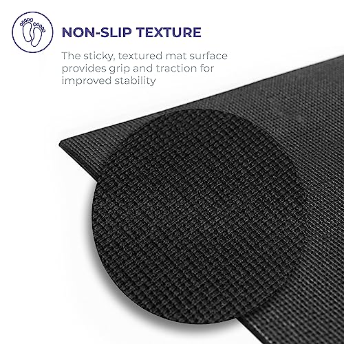 Voyage Yoga Mat, 10 Pack, 72" x 24" Professional Studio and Gym Bulk Yoga Mats, 5mm Thick, Durable, Anti-Tear, Non Slip Fitness and Exercise Mats - color: Black