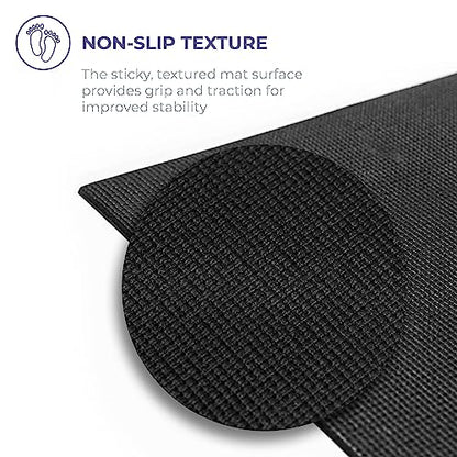 Voyage Yoga Mat, 10 Pack, 72" x 24" Professional Studio and Gym Bulk Yoga Mats, 5mm Thick, Durable, Anti-Tear, Non Slip Fitness and Exercise Mats - color: Black