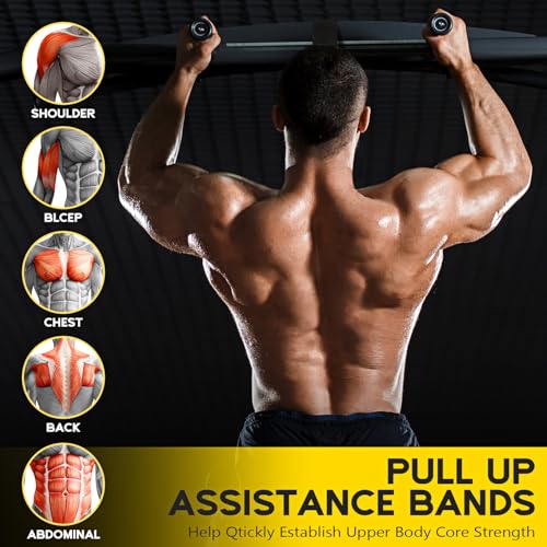 HOXWC Pull Up Assistance Bands, Adjustable Heavy Duty Resistance Band for Pull Up, 3 Pull Up Bands, Comfortable Fabric Feet/Knee Rest, Assistance Bands for Pull-Up, Home Fitness, Body Stretching - color: Black