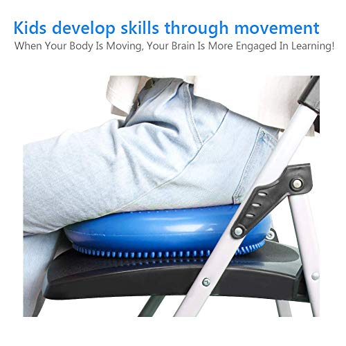 WIWAPLE Wiggle Seat, Inflatable Stability Balance Disc Wobble Cushion, Balance Disc Wiggle Seat, Flexible Seating Classroom with Free Air Pump Sensory Kids (Office & Home & School)