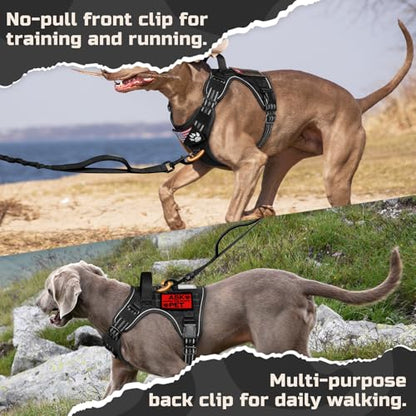 rabbitgoo Tactical Dog Harness for Small, No Pull Military Service Vest - color: Black, size: Small