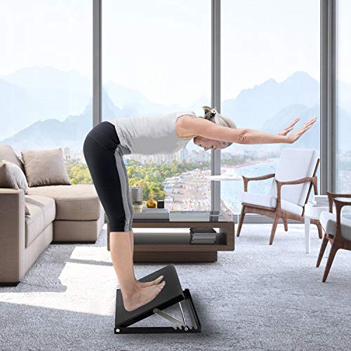 Professional Steel Calf Stretcher, Adjustable Ankle Incline Board and Stretch Board, Slant Board with Full Non-Slip Surface, 16" x 14", 4 Positions (500 LB Capacity)