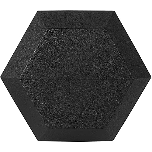 Fitvids Rubber Encased Exercise & Fitness Hex Dumbbell, Hand Weights with Anti-Slip Metal Handle for Home Gym, Multiple Sizes - style: 50LB Single