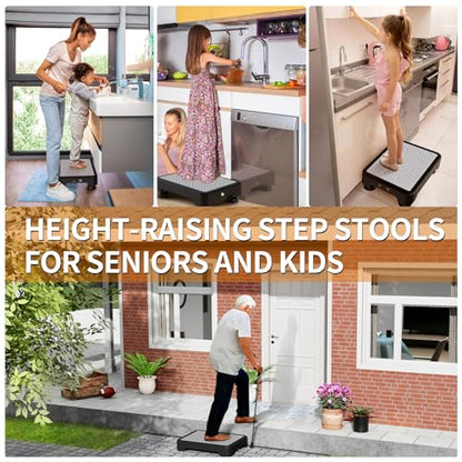 Ronlap Small Step Stools for Adults Car Step Stool for Elderly, Black-Gray - color: Black-gray