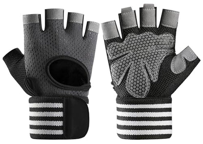 Workout Gloves for Men Workout Gloves Women, Wristband Weight Lifting Glove Breathable, Silicone Anti-Slip Weightlifting Glove Gym Accessories