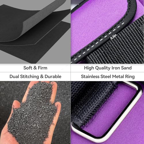 Sportneer Adjustable Ankle Weights for Women & Men, Leg Weights Set with Removable Weights, Upgraded with Handles for Easy Adjustment, Comfortable & Secure for Walking, Pilates, Workout