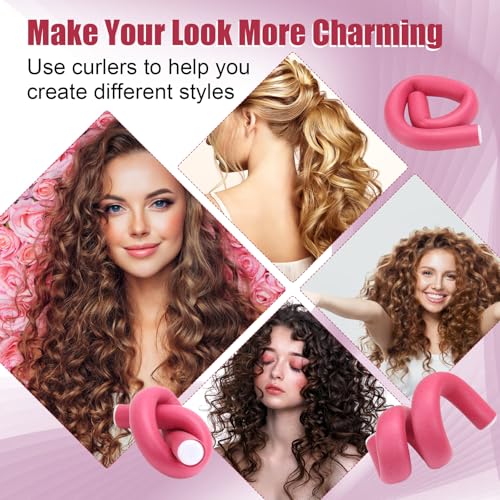 30Pcs Heatless Hair Curlers 7”x0.39“ Flexi Rods for Short Medium Long Hair - color: 7" x 0.39"
