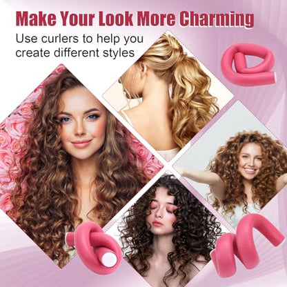 30Pcs Heatless Hair Curlers 7”x0.39“ Flexi Rods for Short Medium Long Hair - color: 7" x 0.39"