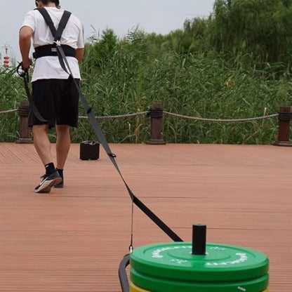 Weight Training Pull Sled, Heavy Duty Push Pull Fitness Sled for Speed and Strength Training, Steel Power Sled Workout Equipment for Athletic Conditioning, Fits 2" Weight Plates,Black - color: Black