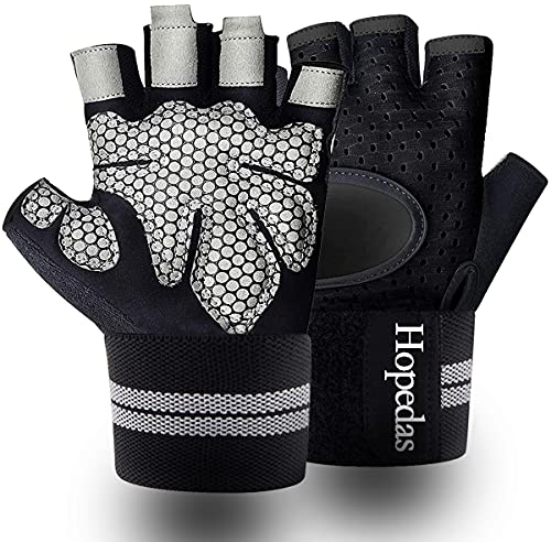 Workout Gloves Weight Lifting Gloves Palm Support Protection for Men Women, Exercise Gloves Sports for Training, Fitness, Gym, - color: Wrist Wrap Black, size: Large