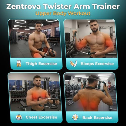 Twister Arm Trainer, Adjustable Resistance 30–120 lbs, Chest & Arm Trainer Workout Equipment for Men & Women | Portable Forearm Strengthener Twister | Upper Body Strength Trainer | Home Gym Fitness