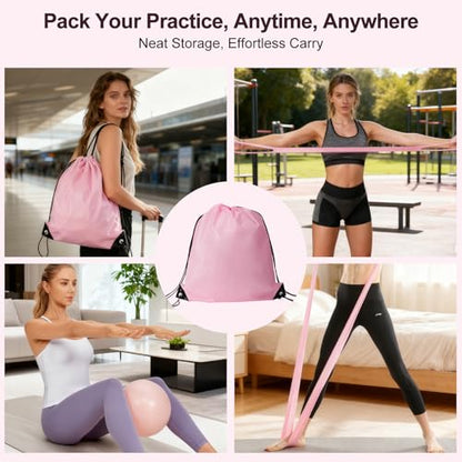 Pilates Kit, Home Pilates Workout Kit for Women, Pilates Equipment with Pilates Ring and Ball, Yoga Block & 5 Resistance Bands, Ankle Weights, Sliders & Grip Socks, Workout Guide Included
