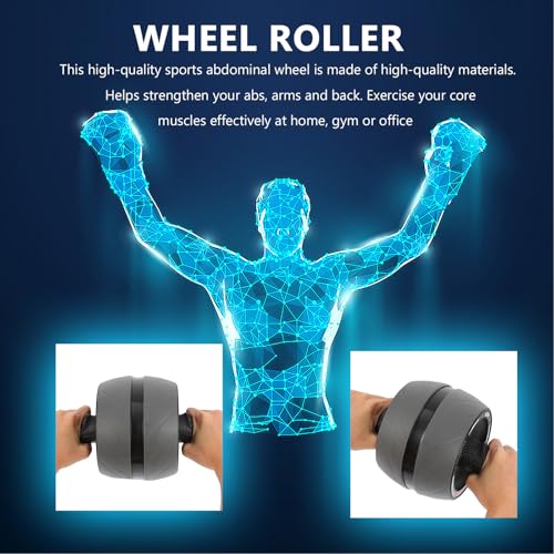 Ab Roller Wheel Exercise Equipment with Automatic Rebound, Abs Core Training Fitness Wheel for Home Abdominal Workout and Stomach Fat Reduction