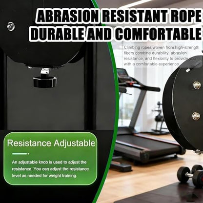 Endless Rope Trainer | Resistance Trainer Machine | Pulley Rope Puller Fitness Rope Trainer | Pulley Rope Climbing Machine Adjustable Resista |14ft Closed-Loop Nylon Rope, Home Gym - color: Black