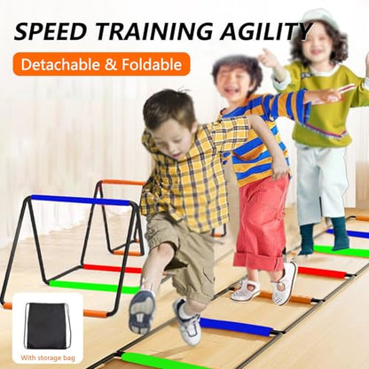 Footwork Ladder, Soccer Equipment for Training, Agility Ladder Speed Training Equipment, Foldable Instant Set-up, for Kids Athletes Indoor Outdoor Sports(10 Grids) - size: 10 Grids