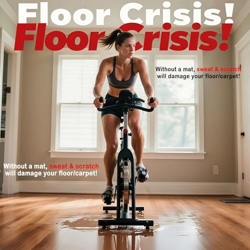 Foldable Treadmill Walking Pad Mat for Carpet Floors,67" x 30" 6mm Thick Treadmill Mat for Hardwood Floor,Indoor Exercise Stationary Bike,Elipitial, Gym Equipment, Noise Shock Absorption - size: 67"L x 30"W x 0.24"Th