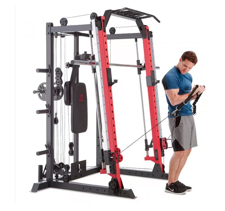 Marcy Smith Machine Cage System Home Gym Multifunction Rack, Customizable Training Station - style: Home Gym Cage Only SM-4033