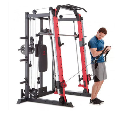 Marcy Smith Machine Cage System Home Gym Multifunction Rack, Customizable Training Station - style: Home Gym Cage Only SM-4033