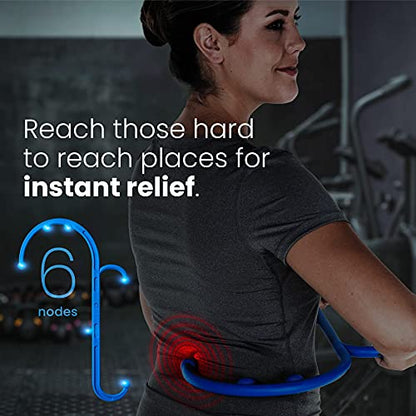 LiBa Back and Neck Massager - Trigger Point Massage Tools for Pain Relief and Manual Massage Hook Therapy Handheld Back Neck Shoulder Massager Blue - Gift for Women & Men - color: A. Blue
