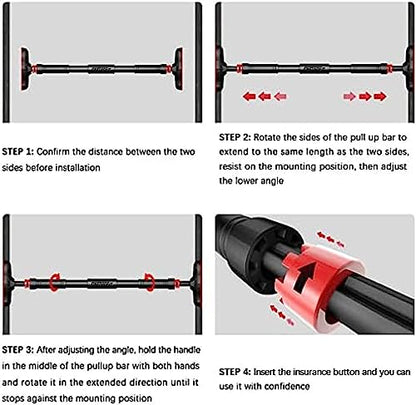 Door Pull Bar With Ergonomic Grip, Exercise Equipment, Screwless Body Gymnastics System, Multi-Stick Chin Bar & Home Exercise Bar,Fr