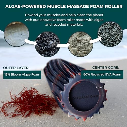 Oceanfoam Ripple Small Foam Roller (Red, Dark Navy & Natural Marbled) - color: Red, Dark Navy & Natural Marbled