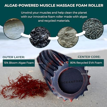 Oceanfoam Ripple Small Foam Roller (Red, Dark Navy & Natural Marbled) - color: Red, Dark Navy & Natural Marbled
