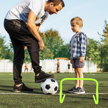 Veemoon Football Training Speed Hurdles Adjustable Height 2-Level PVC Plastic Agility Barriers Foldable Lightweight for Soccer Agility and Running Training Equipment
