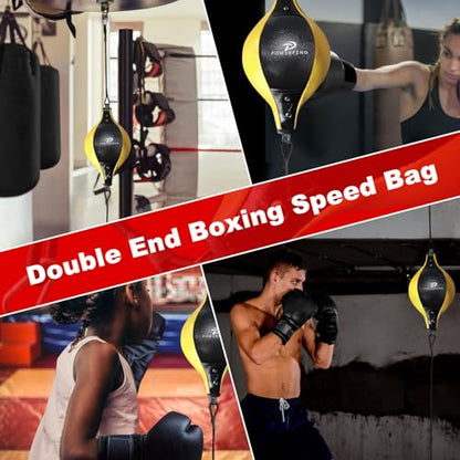Double End Boxing Speed Bag: Speed Bags for Boxing Reaction Agilit & Hand Eye Coordination Training - Boxing Reflex Ball for Home Gym