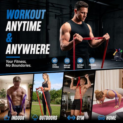Pull Up Assistance Bands,Muit Levels Resistance Bands for Senior/Adults,Exercise Bands with Door Anchor, Strength Bands for Fitness Training, Physical Therapy,Home Gym Workouts