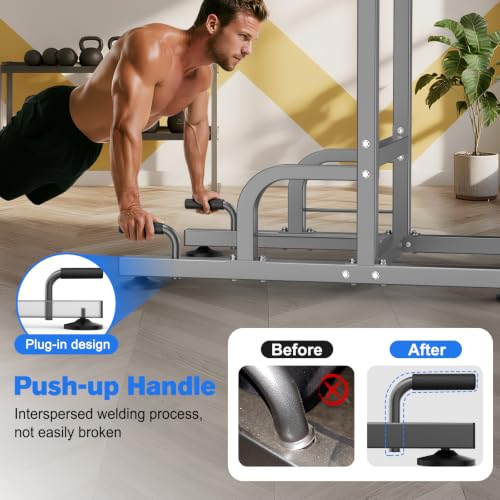 RELIFE REBUILD YOUR LIFE Pull Up Bar Free Standing Power Tower for Home Gym - color: Silver