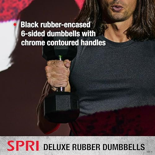 Dumbbells Hand Weights Set of 2 - Rubber Hex Chrome Handle Exercise & Fitness Dumbbell for Home Gym Equipment Workouts Strength Training Free Weights for Women, Men - color: E) 12-Pound (Pair)