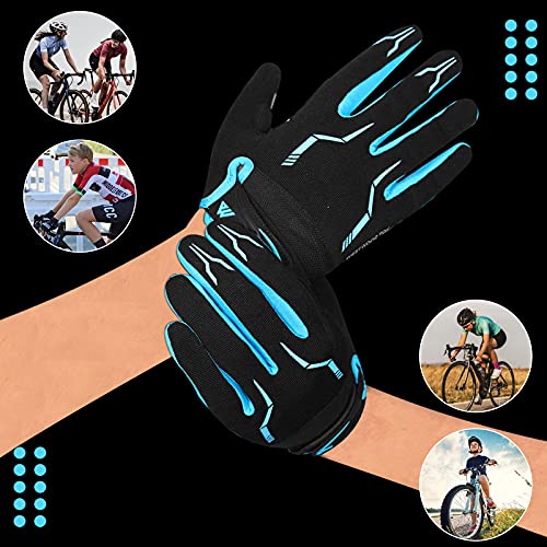 WESTWOOD FOX Cycling Gloves for Men - Full Finger BMX & Mountain Bike Gloves with Touchscreen, MTB, Padded Anti-Slip Grips for Men, Women & Wheelchairs