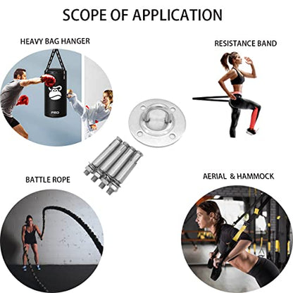 Eye Ceiling Hook Swing Hangers 700LB Capacity for Punching Bags Hanging Chair Hammocks Swing Trapeze Yoga (90mm Diameter)