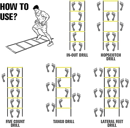 Agility Ladder Double Row Agility Ladder, Adjustable Training Equipment, Football Flexibility Training Jumping Ladder, for Personal Train(Size:3M)