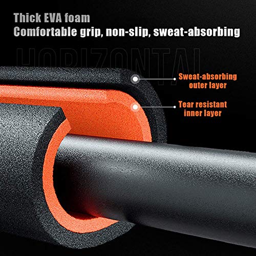 Doorway Pull Up/Chin Up Bar No Screw Installation Adjustable Width Fitness Workout Bar Home Gym Equipment with Anti-Slip Mat & Spirit Level Design Smooth and Safe Use, Supports to 400Kg