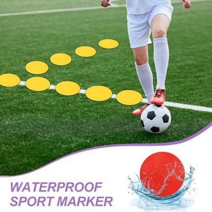 PATIKIL Spot Markers, Non-Slip Floor Dots Agility Markers Flat Field Cone Poly Dot - color: Red