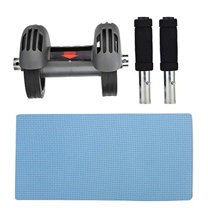 Ab Double Roller Workout System, Abdominal Exercise Roller Wheel with Dual Wheels and Knee Pad, Anti - Slip Foam Handles for Home Gym Core Training