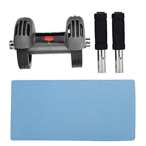 Ab Double Roller Workout System, Abdominal Exercise Roller Wheel with Dual Wheels and Knee Pad, Anti - Slip Foam Handles for Home Gym Core Training