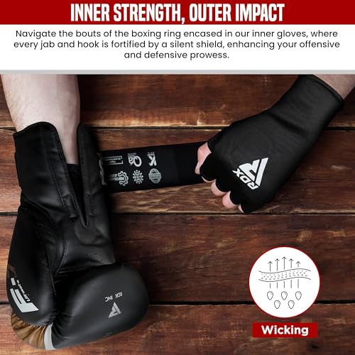 RDX Boxing Hand Wraps Inner Gloves Men Women, Half Finger Elasticated Bandages, Under Mitts Fist Protection, Muay Thai, Kickboxing, MMA, Martial Arts Speed Bag Punching Training - color: Red White, size: Small