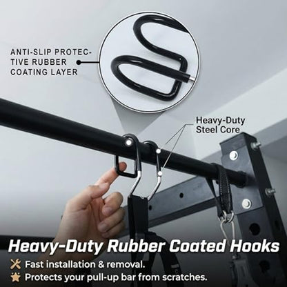 Ab Straps for Pull Up Bar with Rubber Coated Quick Hooks, Numbered Scales Adjustable Hanging Ab Slings for Leg Raises Core Workout, 300lbs Heavy Duty