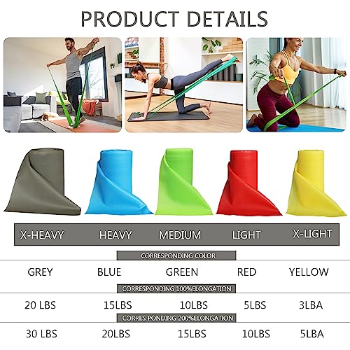 Resistance Bands Professional Bulk Rolls. Elastic Physical Therapy Band. Resistance Bands Elastic Exercise Bands for Recovery, Physical Therapy, Yoga, Pilates, Rehab,Fitness - color: Red - Light