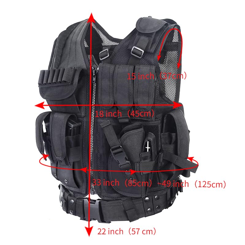 vAv YAKEDA Tactical Vest Outdoor Ultra-Light Breathable Training Airsoft Vest Adjustable for Adults - color: Cp